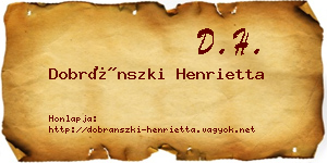 Dobránszki Henrietta névjegykártya