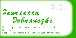 henrietta dobranszki business card